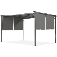 Garden Point Antraciet Sevilla terraspergola 3x4m met gordijnen