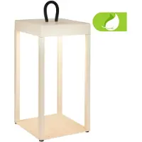 Briloner Luca – Oplaadbare Tafellamp lantaarn – dimbaar buitenlap – tuinverlichting – IP44 voor binnen & buiten – 31,5 x 13 x 13 cm – beige