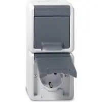 Gira Dubbele Schuko Stopcontact IP44 Verticaal Grijs - 478030