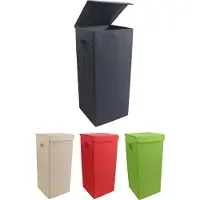 VCM badkamerkast met wasmand, afvalbak, badkameropbergruimte met wasmand, wasmand, badkamerwaskast Wasmand Stoffen wasbox Waskist Wasbox Stoffen box Deksel Dreso L