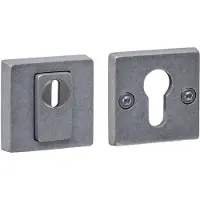 Intersteel SKG3 veiligheidsrozetten vierkant 54x54x12mm profielcilindergat met kerntrekbeveiliging - PVD RVS getrommeld