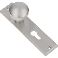 Ami Deurkruk Op Schild Knop Recht - Aluminium - Cilindergat - Afstand 55 Mm