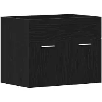 vidaXL Wastafelonderkast, zwart, eikenlook, 60x38,5x46 cm