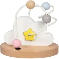 Goki Kralenstructuur: WOLK en STER 12x10,5x10,5cm, hout en metaal, 1+