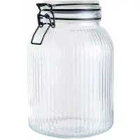 Alpina Voorraad/weck pot - transparant - geribbeld glas - 20x14cm - 1,9L