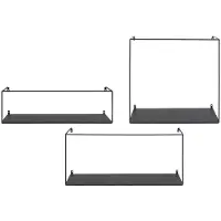 House Nordic Ulmo Wandplank set van 3 zwart.