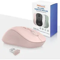 Phreeze Stille Draadloze Muis - Bluetooth 5.2 + 2.4G USB Dongle - Multi Connect - Laptop & Computer - Incl. Batterij - Roze
