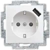 Busch Jaeger Inbouwstopcontact Balance Met Aarde (randaarde) 1-polig Wit Ip20
