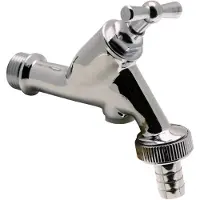 Sanivesk Tapkraan Met Beluchter, Krukbediening En Slangwartel Chroom ( Buitendraad X Buitendraad ) 1/2" X 3/4"