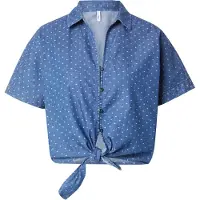 ONLY Blouse 'ONLNova' blauw denim / wit