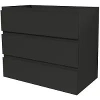 AquaVive Aquazuro Wastafelonderkast Napoli 89cm - Zwart Mat - Met 3 Lades - 89,4x75x47,5cm