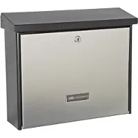 Burg wachter Brievenbus London B+s - Staal En Rvs - Zwart - 37,7x32x11,5 Cm