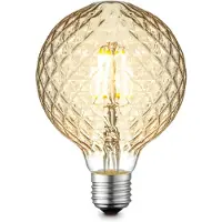 Home Sweet Home Ledfilamentlamp Globe Deco - Amber - D9,5cm - Dimbaar - Warm Wit - E27 - 4w