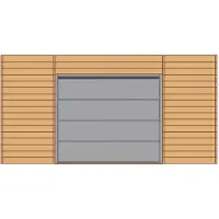 Solid Voorwand Met Sectionale Garagedeur ‘s7750’ Geïmpregneerd Hout 480 X 245 Cmt Voor Carport Basis 6x5m