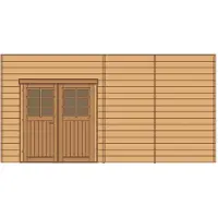 Solid Voorwand Met Dubbele Deur ‘s7746’ Geïmpregneerd Hout 480x245cm