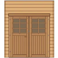 Solid Voorwand Met Dubbele Deur ‘s7732’ Geïmpregneerd Hout 210x240cm