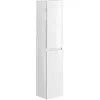 Overig Hoge Badkamerkast Milenio 30cm - Wit Glanzend - Met 2 Deuren - 30x140x27cm