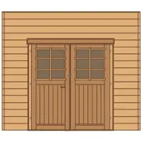 Solid Carport Voorwand Dubbele Deur 270x255cm Voor Carport Basis 4x5m