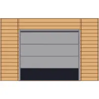 Solid Voorwand Met Sectionale Garagedeur ‘s7743’ Hout 390 X 245 Cm Voor Carport Basis 5x5m