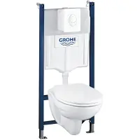 GROHE Solido - Voorwand montageset, toilet en softclose zitting, Skate Air bedieningsplaat, alpine wit 39116000