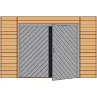 Solid Voorwand Met Dubbele Garagedeur ‘s7742’ Hout 390 X 245 Cm Voor Basis 5x5