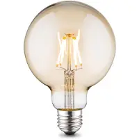 Home Sweet Home Edison Vintage LED filament lichtbron Globe - Amber - G95 Deco - Retro LED lamp - 9.5/9.5/13.5cm - geschikt voor E27 fitting - Dimbaar - 6W 600lm 2700K - warm wit licht