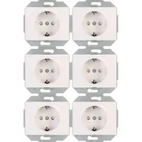 Sencys Inbouwstopcontact Yukon Met Aarde (randaarde) 1-polig Wit Ip20 6 Stuks