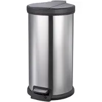 BASELINE Pedaalemmer - Metaal - Zilver - Diameter33x61cm - 40l