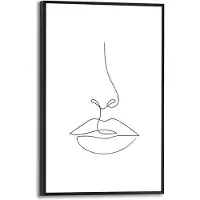 Reinders! Decoratief Paneel Illustratie Mond En Neus Zwart-wit 20x30cm Mdf