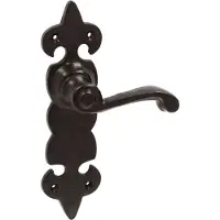 Avenue Deurkruk Op Schild Chateau - Smeedijzer - Zwart - Blind - Schild 205x57 Mm