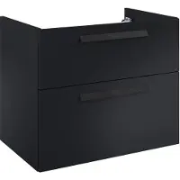 Elita Wastafelonderkast Ness 72cm - Zwart Mat - Met 2 Lades - 72x59x46cm