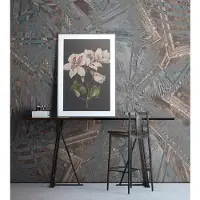 Overig Fotobehang Vanilla Lime Lijsten En Bladeren Grijs - 2,70m X 450cm