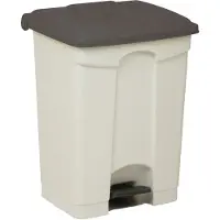 Engels Afvalbak Met Pedaal – 70 Liter, Wit Met Blauw Deksel