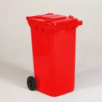 Engels Rode Afvalcontainer – 240 Liter, Hdpe Kunststof