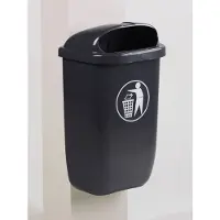 Engels Grijze City-afvalbak – 50 Liter, Hdpe Kunststof