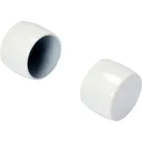 DecoMode Eindknop Gordijnroede Elegant Gebroken Wit 20mm 2st