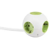 Sencys Stekkerdoos Globe 4-voudig Wit/groen 1,4 Meter