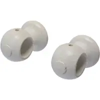 DecoMode Gordijnsteun Apollo Klei Wit 28mm - 2 Stuks
