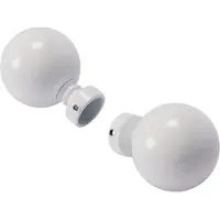 DecoMode Gordijnknop Bulb Wit Hoogglans 20mm - 2 Stuks