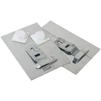Overig Set Van 2 Metalen Platen Spiegelbevestiging 10x8cm