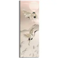 Overig Schilderij Kraanvogels In Pastel Deco Panel 30 X 90 Cm