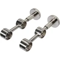 Overig Gordijnroede Steunen Dubbel 17cm Chroom 28mm - 2 Stuks