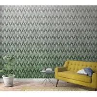 Praxis Fotobehang Golvend 3d Patroon - Groen - Grijs - Off-white - 2,70m X 159cm