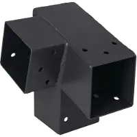 Suki Hoekverbinder - 75 Graden - 3 Aansluitingen - Verzinkt Staal - Antraciet - 71x71mm - Type D