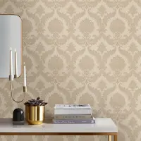 Overig Vliesbehang Classic & Elegant 25722 - Zand - Metallic Champagne - 10,05m X 53cm