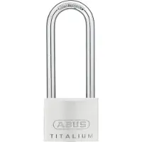 ABUS Hangslot Met Sleutel Titalium Tkti25/50hb80 - Aluminium Voor Poort, Lange Beugel - Behuizing 50 Mm, Beugel 80 Mm