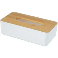 Wenko Badkameropberger Rotello - Tissuebox - Met Deksel - Wit - 24x7,4x12cm