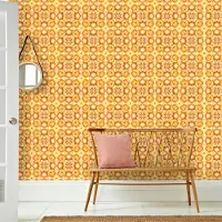 Praxis Fotobehang Seventies S732b9 - Oranje - Geel - Beige - Bruin - 2,70m X 419cm
