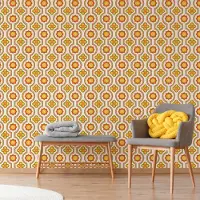 Overig Fotobehang Seventies S727b4 - Oranje - Bruin - Beige - Geel - 2,70m X 186cm