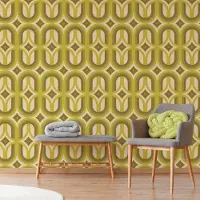 Overig Fotobehang Seventies - Groen - Beige - 2,70m X 419cm